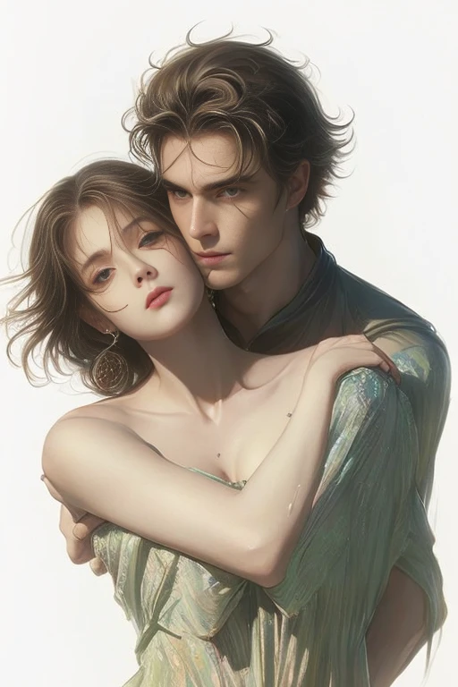 High-quality images of couples: blond man (Tall、Statue-like、Handsome and、Brave young man、Blue eyes、Curly golden hair、Wearing a grey antique military uniform) A woman with black hair (long straight black hair、Long Bangs、Blackberry eyes、A beautiful young femme fatale、naked、PRİNCESS、Hugging。They are in love with each other。Created by Boris Vallejo「Ideal Anatomy」The sketch of、It is characterized by being very detailed.。masterpiece、Detailed study of the face、Beautiful Face、Features of Beautiful Face、Perfect Image、Realistic shots、Detailed study of the face、Full body image、8k、Detailed Images、Highly detailed illustration、A true masterpiece of the highest quality、Careful drawing。Bare Skin、Gown and naked watercolor、
ゴシック、ロマンス
黒のパンティ、
