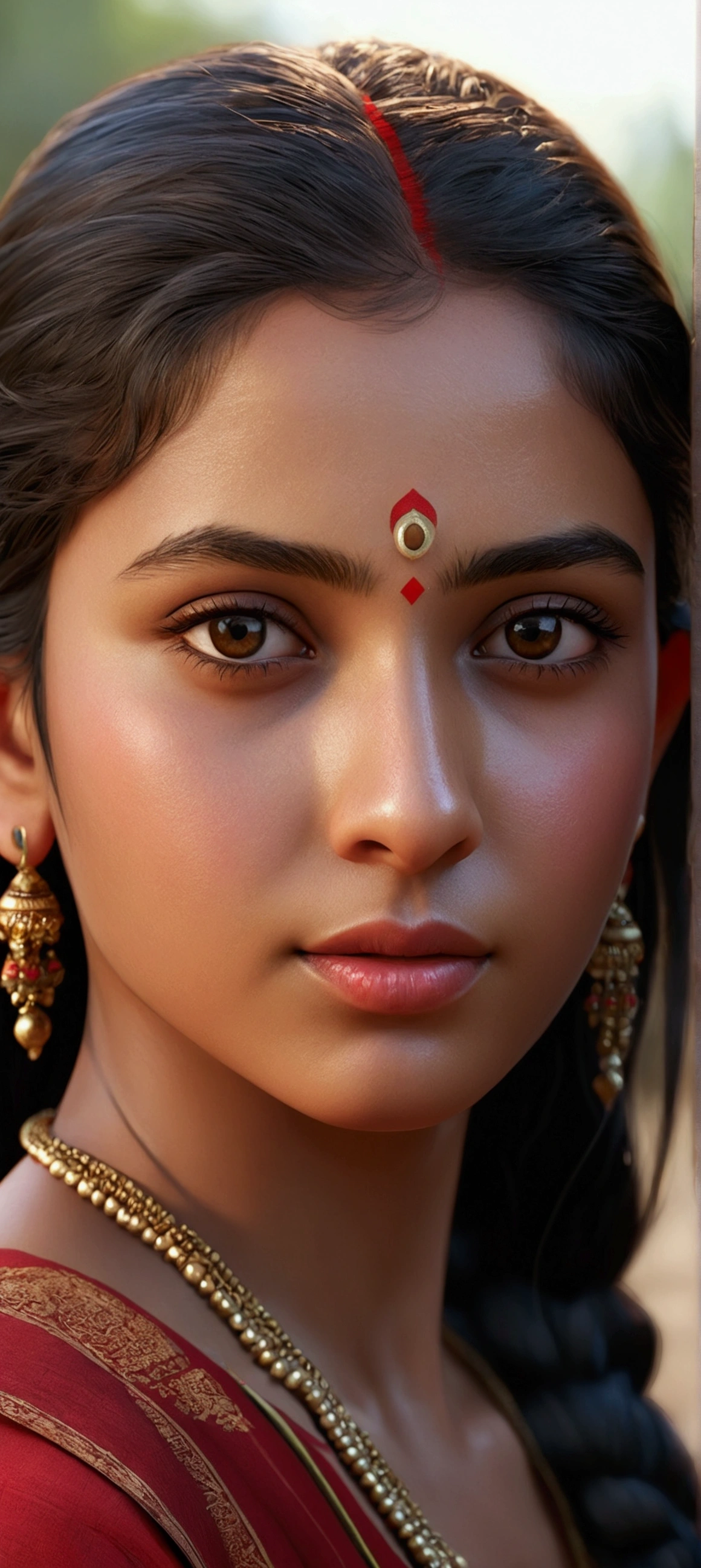 young Indian girl, 26-year-old, red top, gentle lighting, intricate facial details, flawless complexion, top-notch 3D rendering, hyper-realistic, shot on Indian road. photorealistic digital art trending on Artstation 8k HD high definition detailed realistic, detailed, skin texture, hyper detailed, realistic skin texture, armature, best quality, ultra high res, (photorealistic:1.4),, high resolution, detailed, raw photo, 400 camera f1.6 lens rich colors hyper realistic lifelike texture dramatic lighting unrealengine trending on artstation cinestill 800
