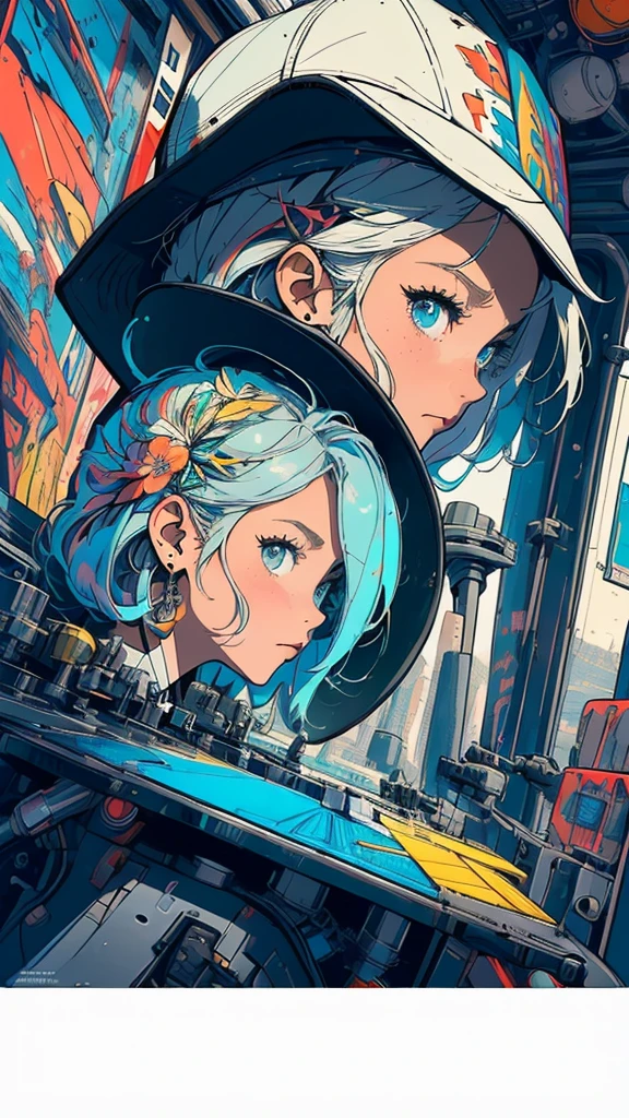 (((masterpiece, highest quality))),(((solo:1.2))),(((1girl:1.2))),32k wallpaper, very detailed, poster, vintage science fiction,(((((geometric cinematic movie poster))))), ((bauhaus)),(shape),(((abstract))),(mid century modern),movie poster,(((((portfolio))))),(((((Close-up))))),(((((bust up))))),((((more various angle)))),((((highlight)))),Vast landscape,((((heterochromia)))),(((complete. detailed face))),((((Extremely talented)))),(((((most complecated futristic machine))))),(Colorful color scheme),reflect mechanic