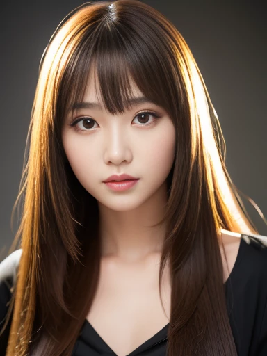 Japanese Girls, masterpiece, highest quality, One Girl, (Beautiful girl, Delicate girl:1.3), (18-year-old:1.3), Very fine grain definition, (Symmetrical eyes:1.3), Small breasts, Brown eyes, Parted bangs, Black Hair,