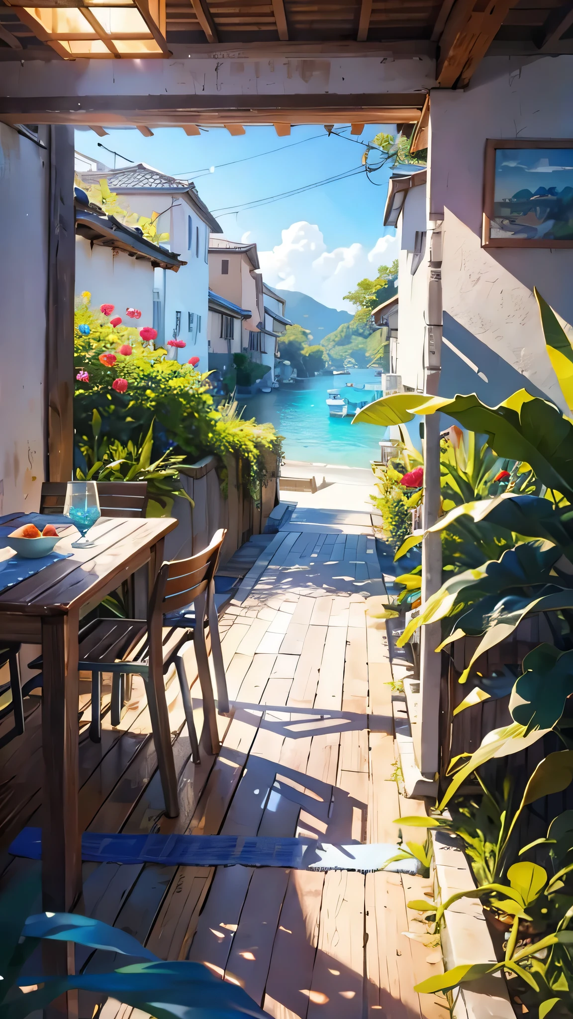 最high quality、Best image quality、masterpiece、male((20th Generation、Blue swim trunks、smile、running))high quality、Beautiful art、background((beach)),Tabletop、Exquisite design、Visual Arts、Written boundary depth、Best lighting、The finest details、8k