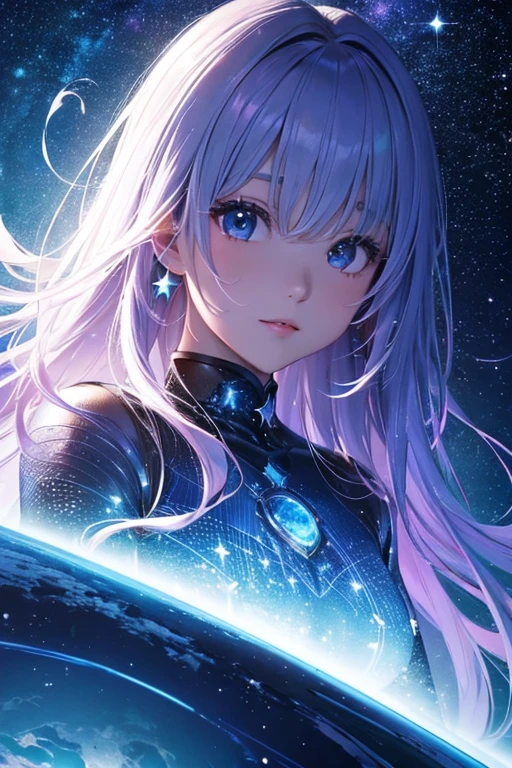 Highest quality、Ultra high definition、universe space、human、star、流star