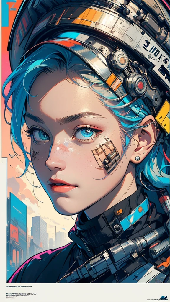 (((masterpiece, highest quality))),(((solo:1.2))),(((1girl:1.2))),32k wallpaper, very detailed, poster, vintage science fiction,(((((geometric cinematic movie poster))))), ((bauhaus)),(shape),(((abstract))),(mid century modern),movie poster,(((((portfolio))))),(((((Close-up))))),(((((bust up))))),((((more various angle)))),((((highlight)))),Vast landscape,((((heterochromia)))),(((complete. detailed face))),((((Extremely talented)))),(((((most complecated futristic machine))))),(Colorful color scheme),(((genius mechanic lady)))