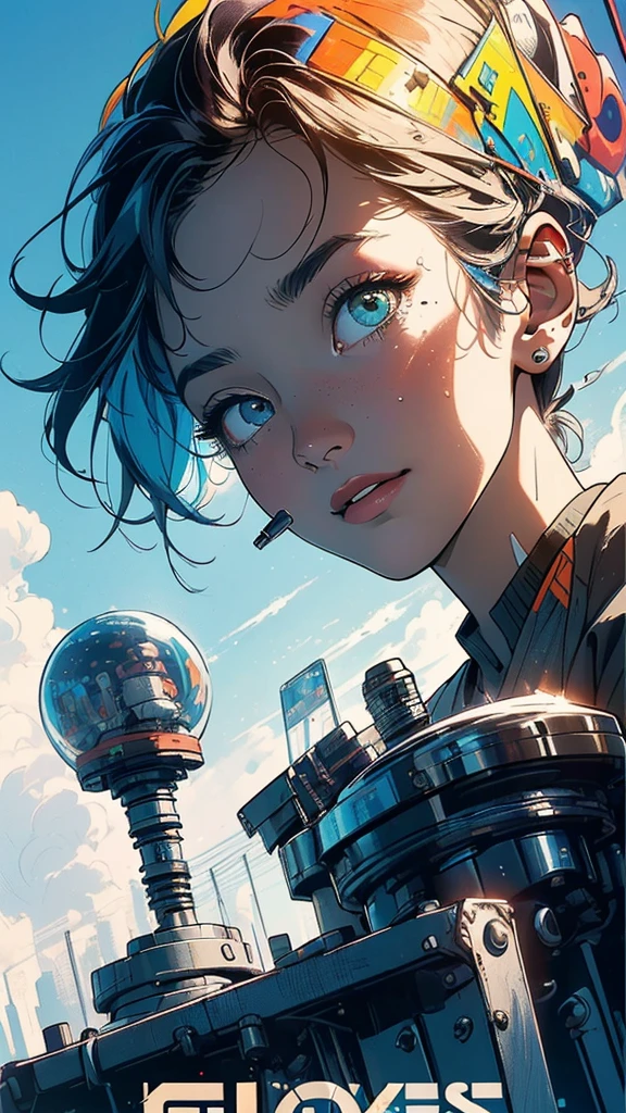 (((masterpiece, highest quality))),(((solo:1.2))),(((1girl:1.2))),32k wallpaper, very detailed, poster, vintage science fiction,(((((geometric cinematic movie poster))))), ((bauhaus)),(shape),(((abstract))),(mid century modern),movie poster,(((((portfolio))))),(((((Close-up))))),(((((bust up))))),((((more various angle)))),((((highlight)))),Vast landscape,((((heterochromia)))),(((complete. detailed face))),((((Extremely talented)))),(((((most complecated futristic machine))))),(Colorful color scheme),(((genius mechanic lady)))