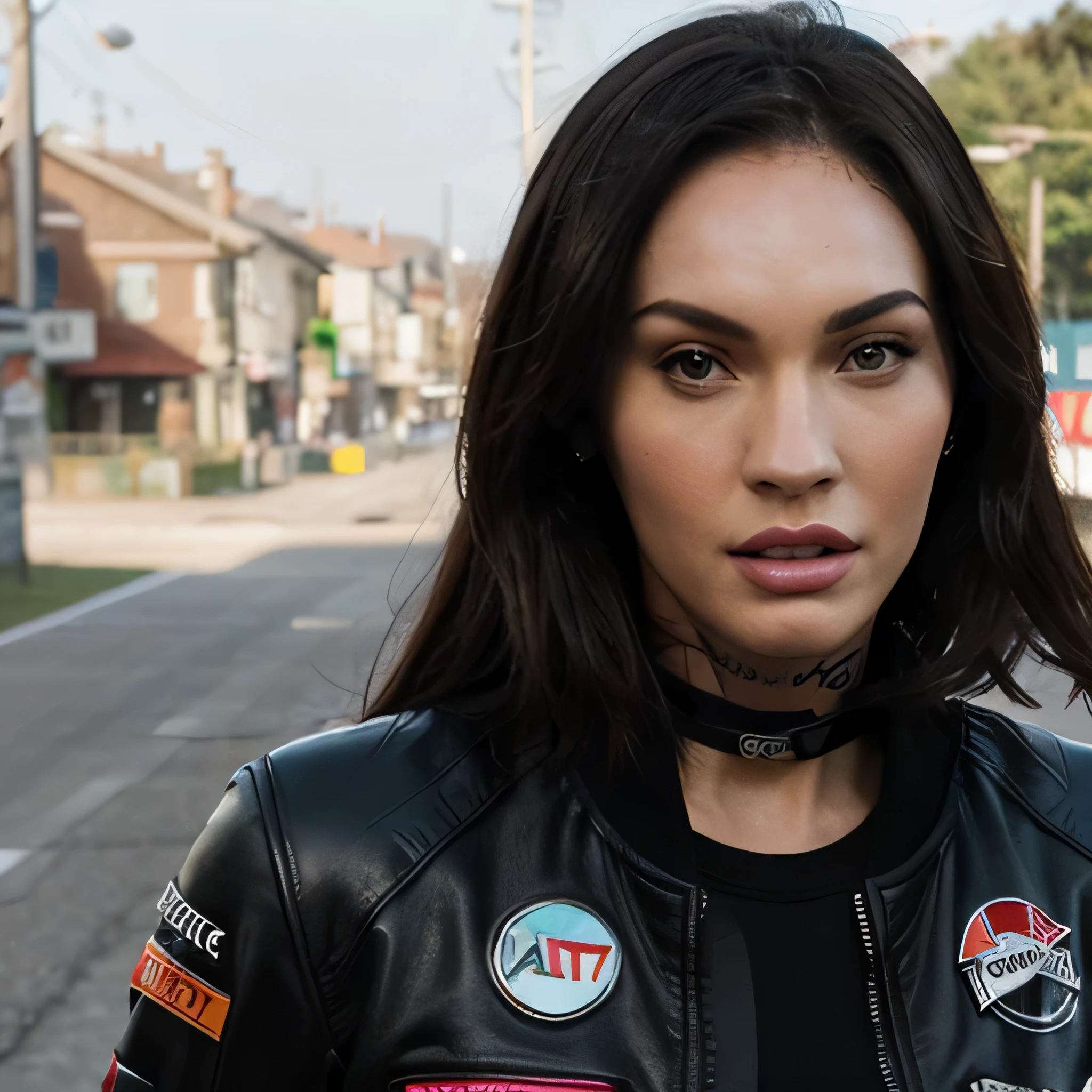 Megan Fox jacket in logo moto GP face hight kvalit