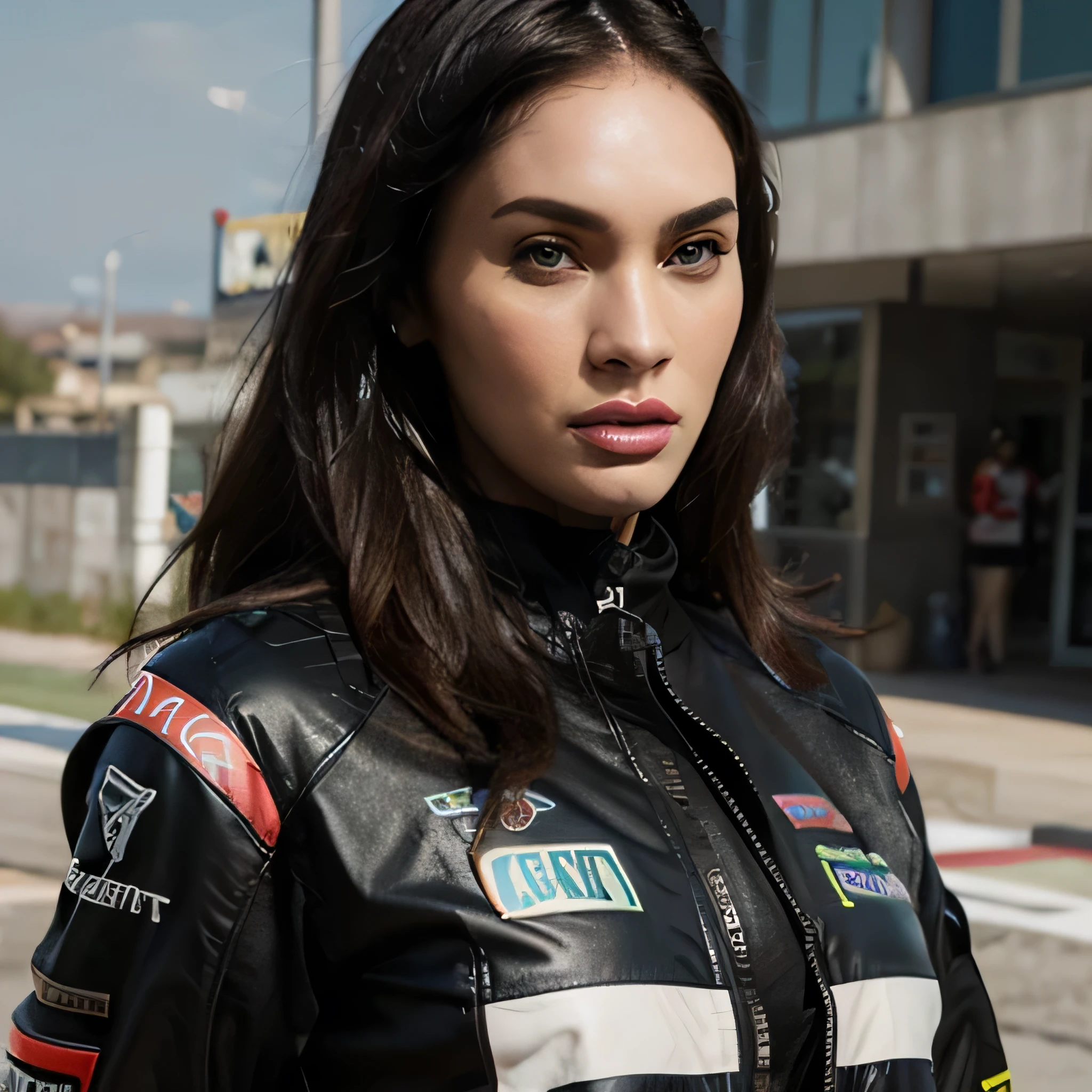 Megan Fox jacket in logo moto GP face hight kvalit