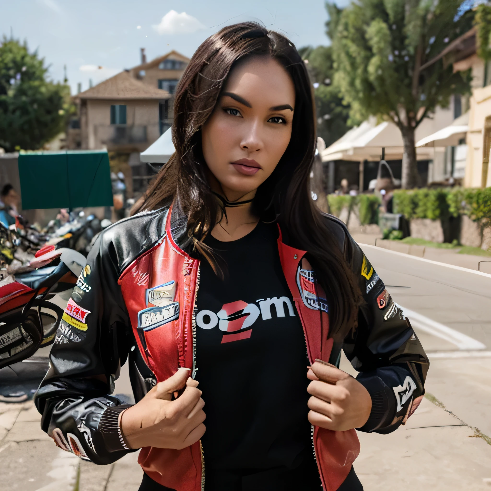 Megan Fox jacket in logo moto GP face hight kvalit