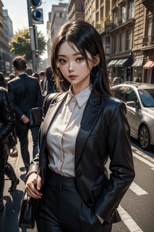 Woman in suit The beauty of a suit、pants suit