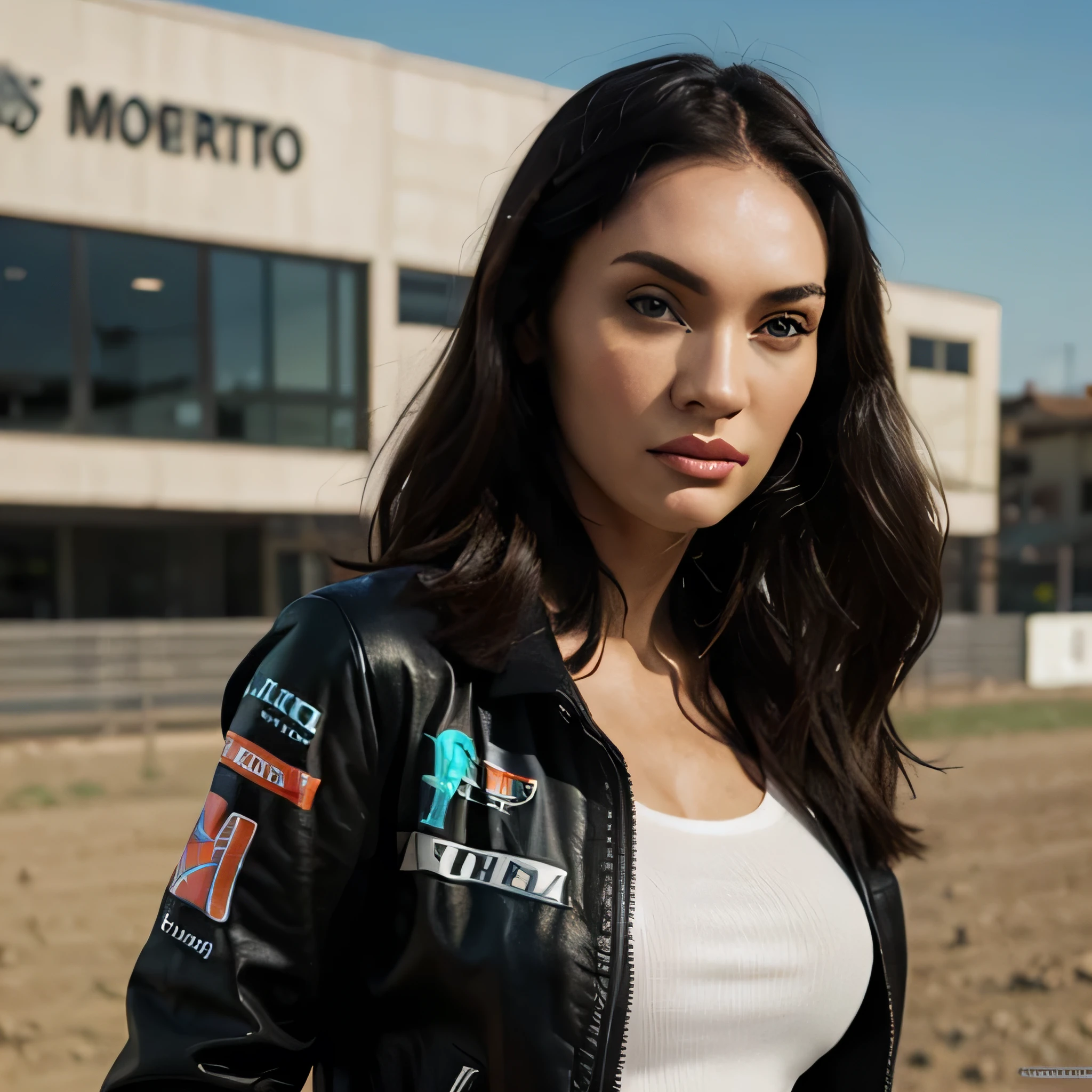 Megan Fox jacket in logo moto GP face hight kvalit