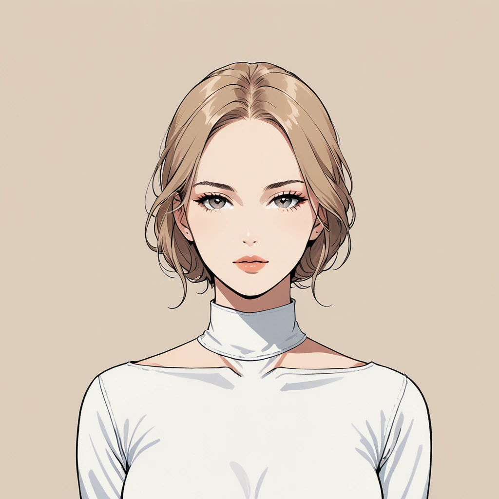 One woman,adult,In the style of Jean Julien,Upper Body,Minimalist Style