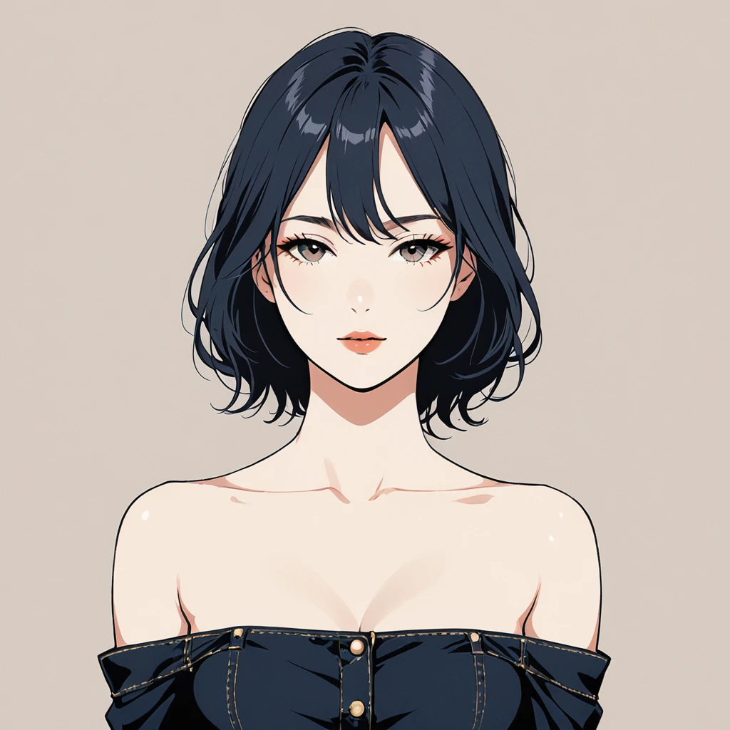 One woman,adult,In the style of Jean Julien，Upper Body，Minimalist Style
