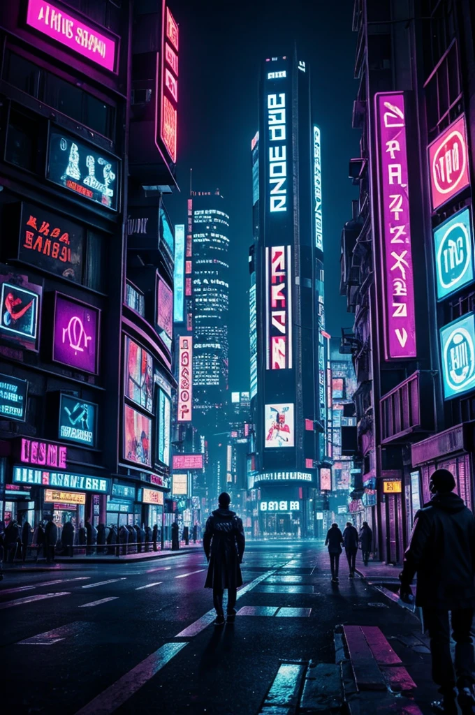 Alphabet L and H with Cyberpunk 77 background