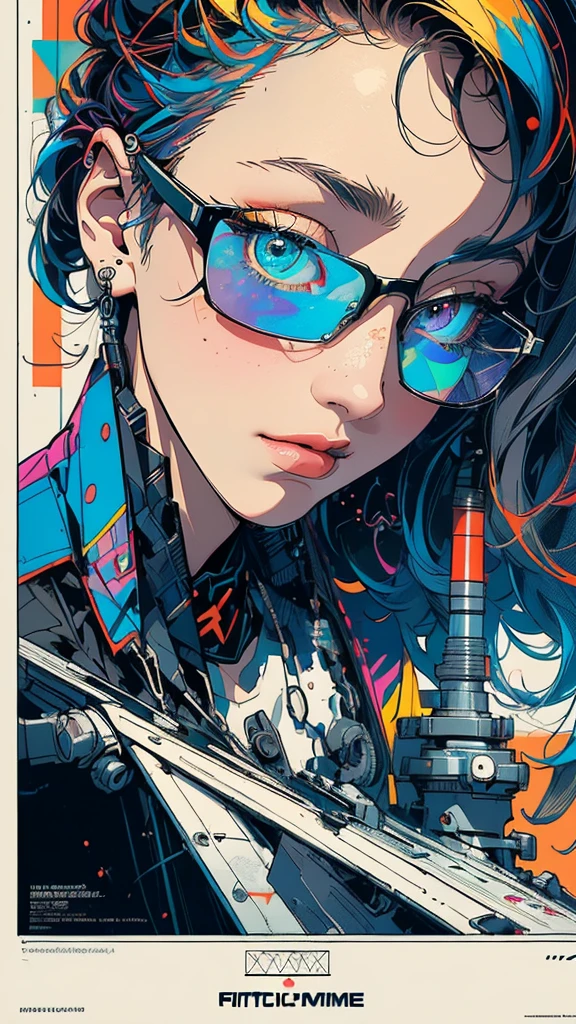 (((masterpiece, highest quality))),(((solo:1.2))),(((1girl:1.2))),32k wallpaper, very detailed, poster, vintage science fiction,(((((geometric cinematic movie poster))))), ((bauhaus)),(shape),(((abstract))),(mid century modern),movie poster,(((((portfolio))))),(((((Close-up))))),(((((bust up))))),((((more various angle)))),((((highlight)))),Vast landscape,((((heterochromia)))),(((complete. detailed face))),((((Extremely talented)))),(((((most complecated futristic machine))))),(Colorful color scheme),(((detailed unlimited mechanic lady)))