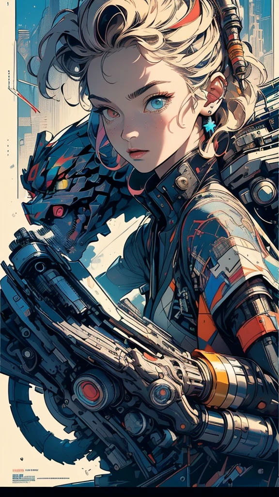(((masterpiece, highest quality))),(((solo:1.2))),(((1girl:1.2))),32k wallpaper, very detailed, poster, vintage science fiction,(((((geometric cinematic movie poster))))), ((bauhaus)),(shape),(((abstract))),(mid century modern),movie poster,(((((portfolio))))),(((((Close-up))))),(((((bust up))))),((((more various angle)))),((((highlight)))),Vast landscape,((((heterochromia)))),(((complete. detailed face))),((((Extremely talented)))),(((((most complecated futristic machine))))),(Colorful color scheme),(((detailed unlimited mechanic lady)))