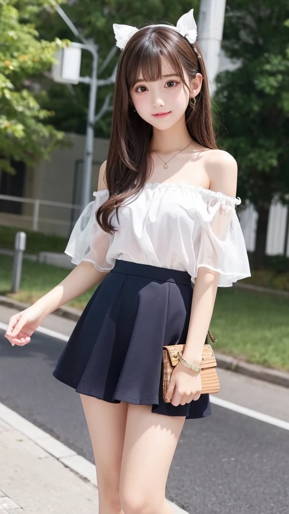 Cute Girls､high school girl､Idol､mini skirt､See-through､Off the shoulder､Fluttering in the wind