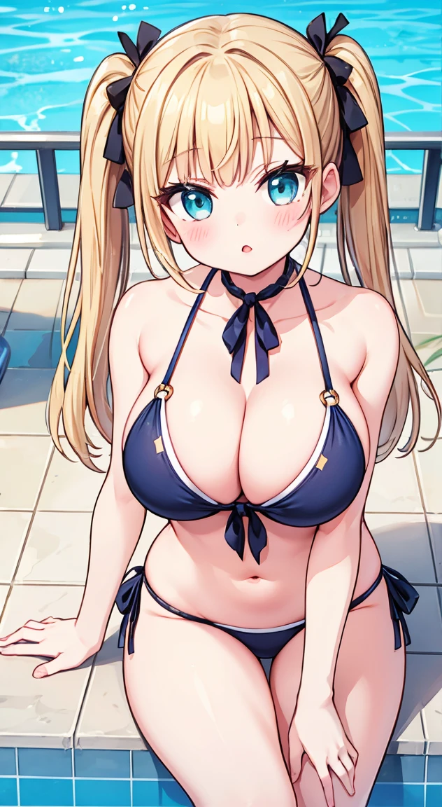 Eat large shaved ice,Highest quality,Girls in bikinis,Twin tails,Large Breasts,Poolside,Pretty lips,