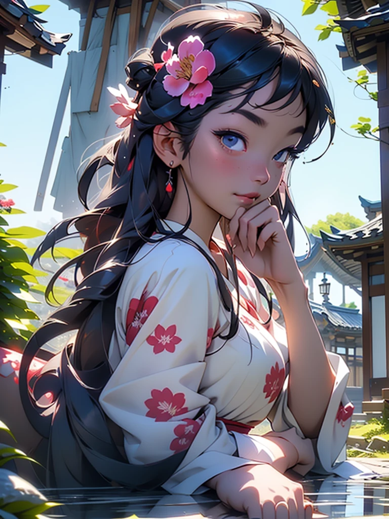 ### Physical Profile of Ukiyo-e Painting
**theme:** cherry trees, mount fuji, pagoda
**Dimensions:**
- **Height:** 39 cm
- **Length:** 26 cm
**materials:**
- **paper:** paper washi de alta qualidade, Known for its durability and smooth texture.
- **inks:** inks à base de pigmentos naturais, providing vibrant, long-lasting colors.
**Visual Description:**
- **fund:** O mount fuji majestoso domina o fundo da pintura, with its snow-covered peak contrasting with the clear blue sky.
- **sky:** The sky is punctuated by delicate clouds, suggesting a gentle breeze.
- **cherry trees:** Em primeiro plano, there are cherry trees in full bloom, with pink petals falling softly. The trees are represented in detail, with winding branches and delicate flowers.
- **pagoda:** A traditional Japanese pagoda is situated to the right of the painting, partially hidden among the cherry trees. Its red and gold colors stand out against the green of the leaves and the pink of the flowers..
- **people:** Small human figures in traditional clothing can be seen around the pagoda and cherry trees, some admiring the landscape, others interacting with each other.
- **detaileds:** The use of fine, precise lines, characteristics of the Ukiyo-e style, highlights the outlines of trees, of the pagoda and human figures. Subtle shading and use of color gradients add depth and dimension to the painting.
**artist signature:**
- The artist's signature is located in the bottom left corner, in kanji characters, followed by a characteristic red seal.
**picture frame:**
- **material:** Cherry wood, polished and varnished.
- **styled:** simple and elegant, complementing the traditional painting aesthetic without distracting the eye.
This profile describes an Ukiyo-e painting that combines iconic natural and architectural elements of Japan, capturando a beleza efêmera das cerejeiras em flor e a imponência do mount fuji, all framed by a refined artistic technique.