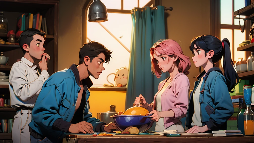 2 girls and 4 boys 