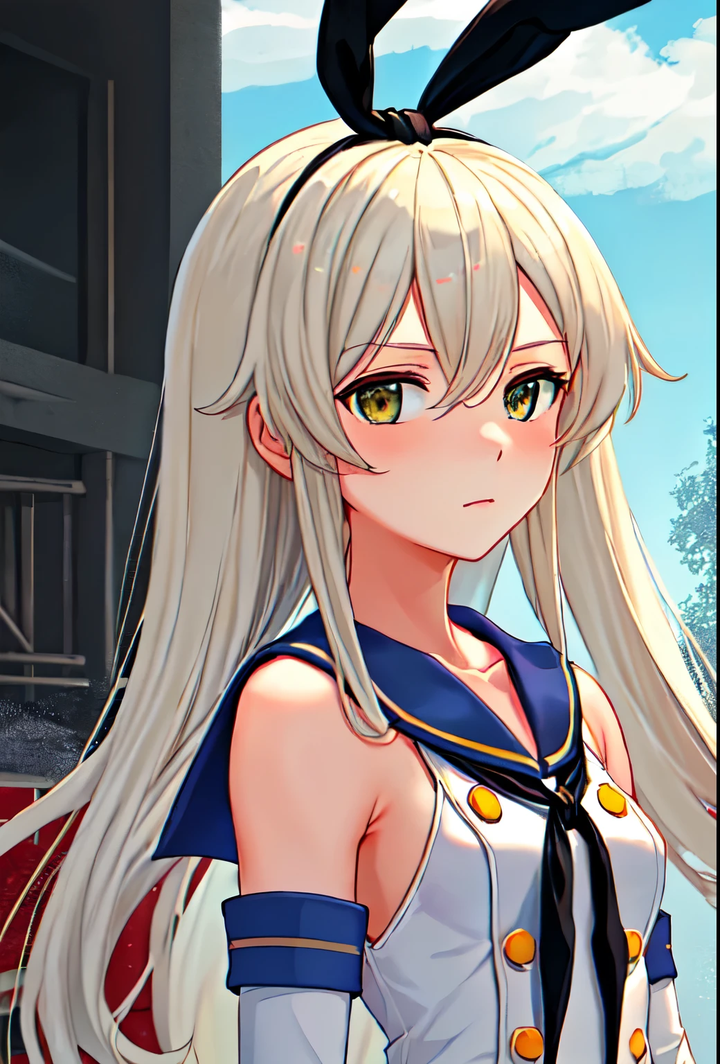 {:1.10}, Highest quality, masterpiece, High resolution, 一人in, {shimakaze_Fleet Collection:0.90}, Portraiture, Looking_in_Audience