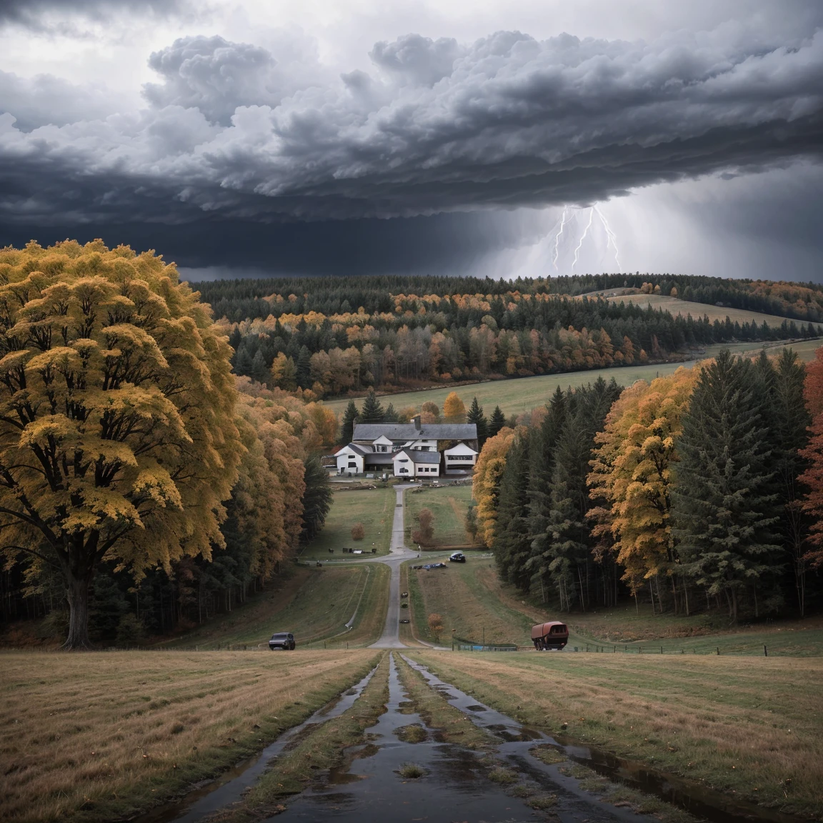 Autumn, Cold, Rain, Storm, Farm, Thanksgiving, Canada