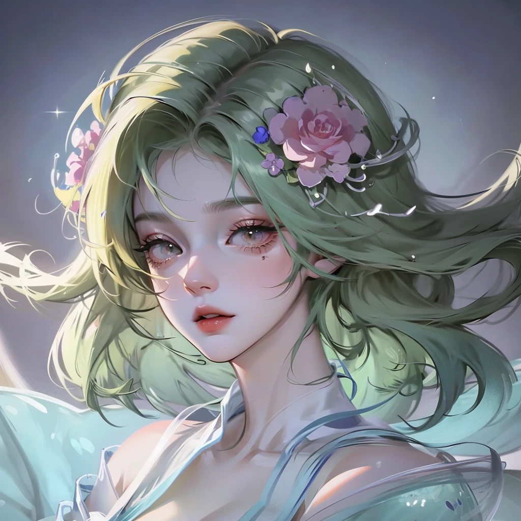 Delicate face, Downshoot, Thick acrylic, pixiv上的illustration, high quality, scum,, degenerate,8K, Extremely detailed, Latest pixiv, illustration, Dynamic poses, Dynamic Angle,, Gorgeous light and shadow, transparency,, Detail decoration, Detailed lines, mystery,, fantasy, magic, sparkling,