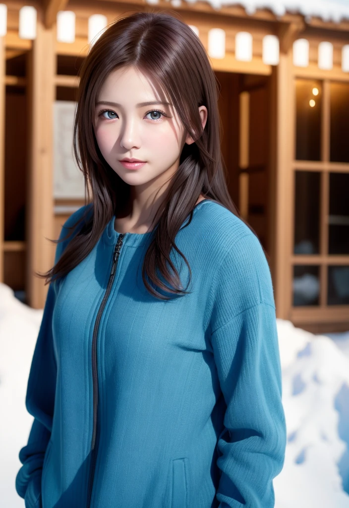8k, Highest quality, Tabletop:1.2), (Realistic, Photorealistic:1.37), Highest quality, Tabletop, Beautiful young woman, Pensive expression,、attractive、そしてattractive表情, Ski、Snowboarder、Skiウェア, Tie your hair back, Movie Background, Light skin tone、Ski場の背景