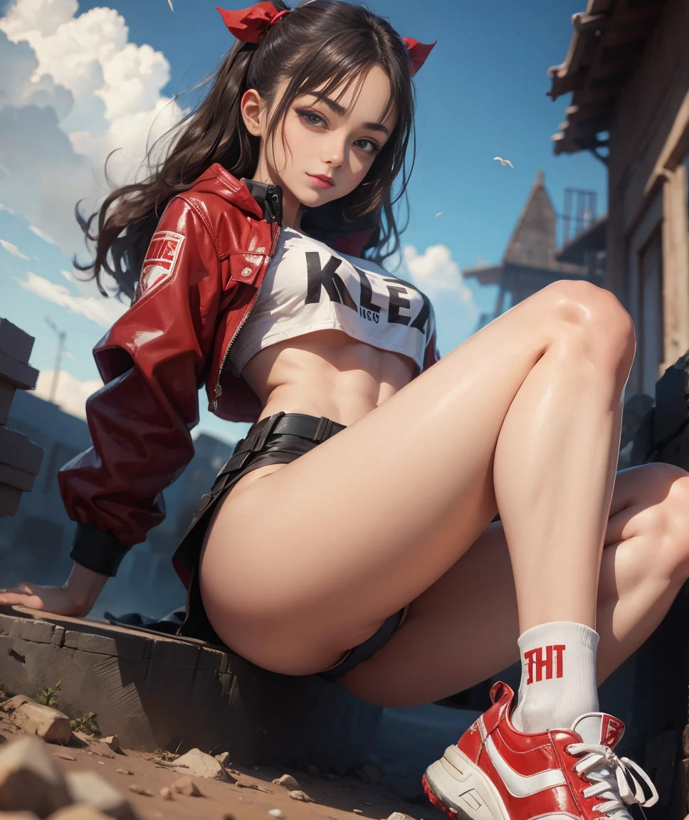 (masterpiece), (best quality), (super detailed), (high resolution 8K), fighting aliens, combat uniform, holding strong weapon, beautiful watercolor, cute girl, late teens, wearing sneakers, red sneakers, long shot, low angle, ((attractive ass)), lightly dressed, perfect thighs, beautiful skin, smiling, stunning face, clear eyes, detailed eyes and face --style raw --stylize 750 --niji 6