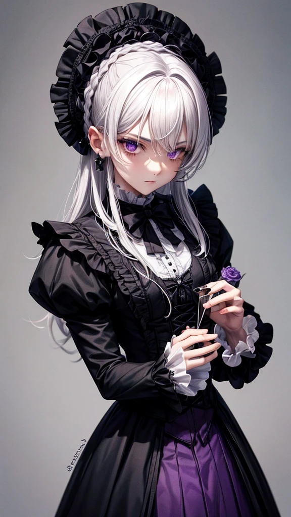 black man gothic style, , , I have horrible hair., , , villain, , , Black clothing with purple details., , , Victorian style clothing.