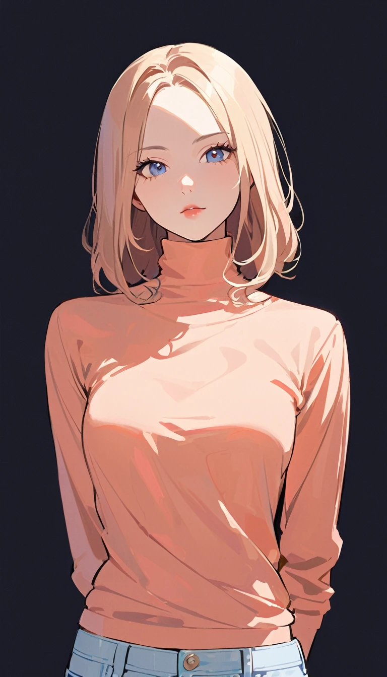 One woman,adult,Upper Body,In the style of Jean Julien，cute，Minimalist Style
