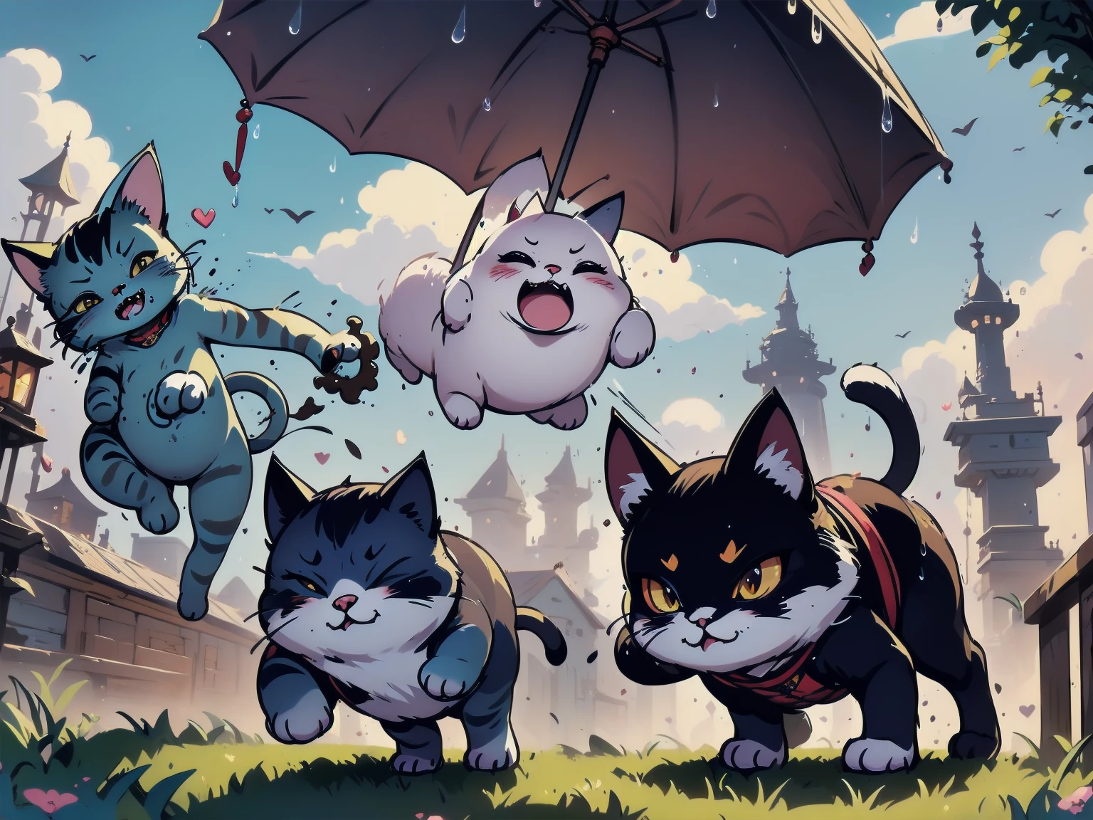 、Rain of Cats、Cat falling from the sky to the ground、Cats falling from the sky、Hated by humans、Fat cat、Cat police、Cat monster、The reclusive sow、Dispute、