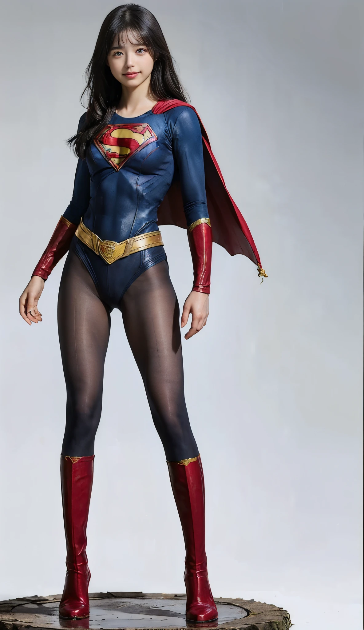No background、(((Beautiful legs in black tights.)))、(((Legally express the beauty of your smile)))、((((Make the most of your original images)))、(((体にぴったりフィットするSupergirl Costume)))、(((Supergirl Costume)))、(((short and beautiful hair)))、(((suffering)))、(((Please wear black tights....、Wear red boots)))、((Best image quality、8k))、((Highest quality、8k、masterpiece:1.3))、(((Preserve background )))、Sharp focus:1.2、Beautiful woman with perfect figure:1.4、Slim Abs:1.2、Wet body:1.5、Highly detailed face and skin texture、8k