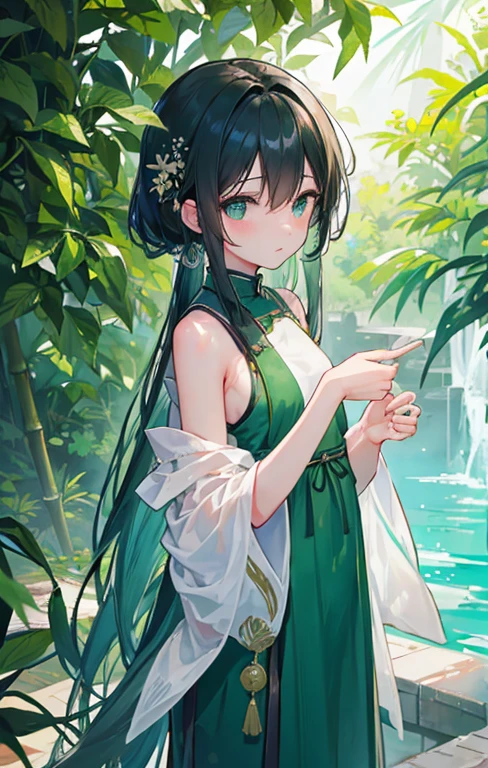 When the bamboo shadows sway,I knew it was coming。I reach out to keep ieems unwilling,Sneaked away from my fingers,I can only watch it caressing the layers of emerald green,Watch it pass through every inch of the sea。
