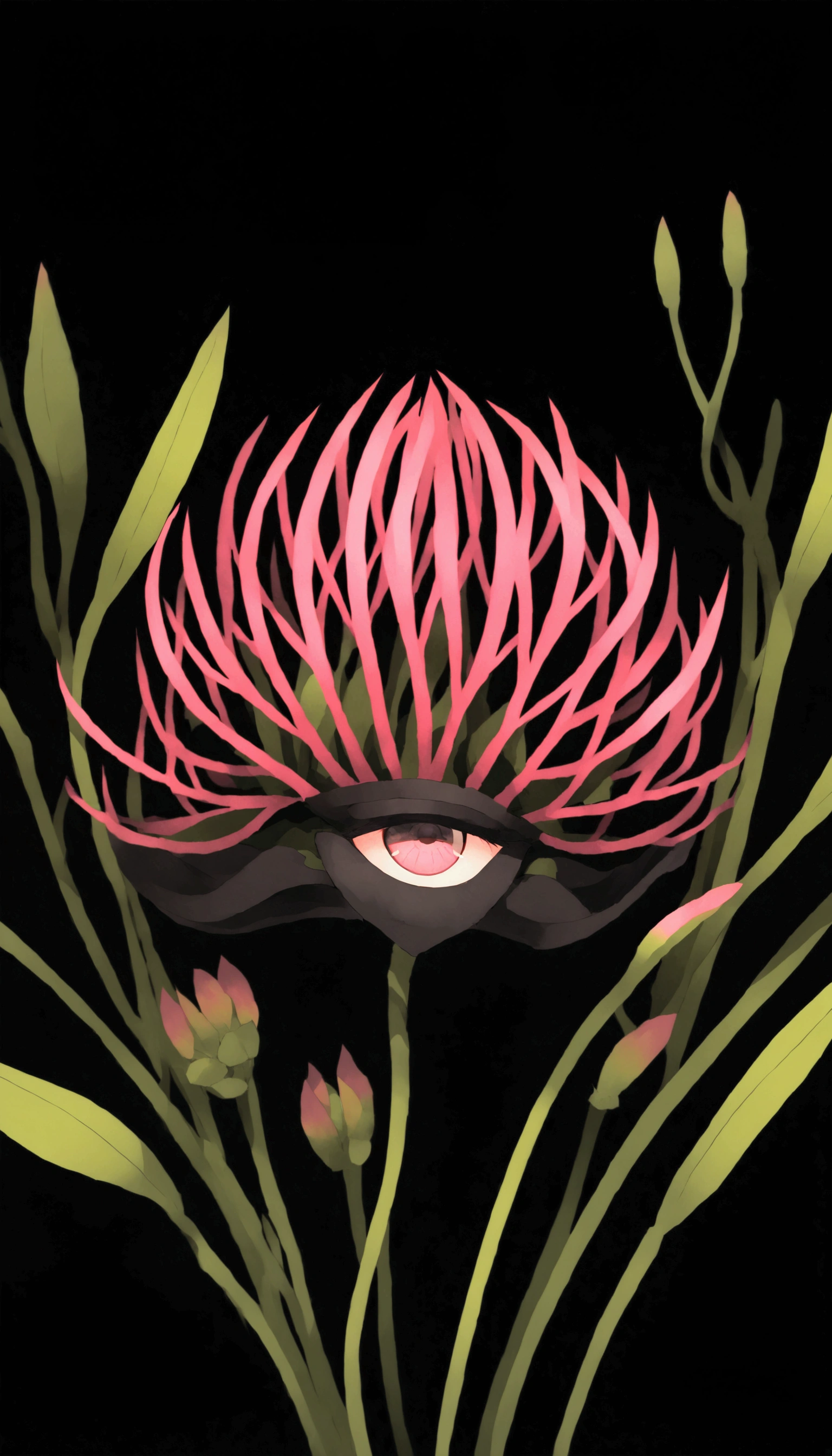 Dionaea muscipula J. Ellis ex L.，(((eye)))，pink
