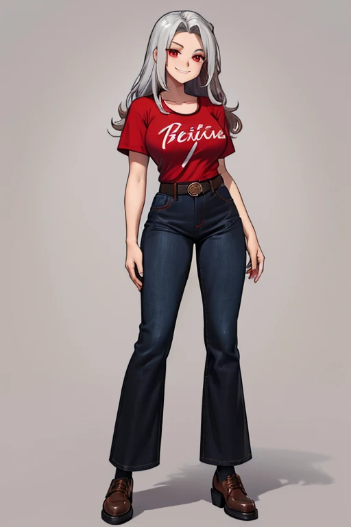 A 30 years old rich eastern European woman, with tattoos, wearing expensive clothes and high heels. She looks respected, authorative, confident. She is posing for an Instagram photo. Full body shot