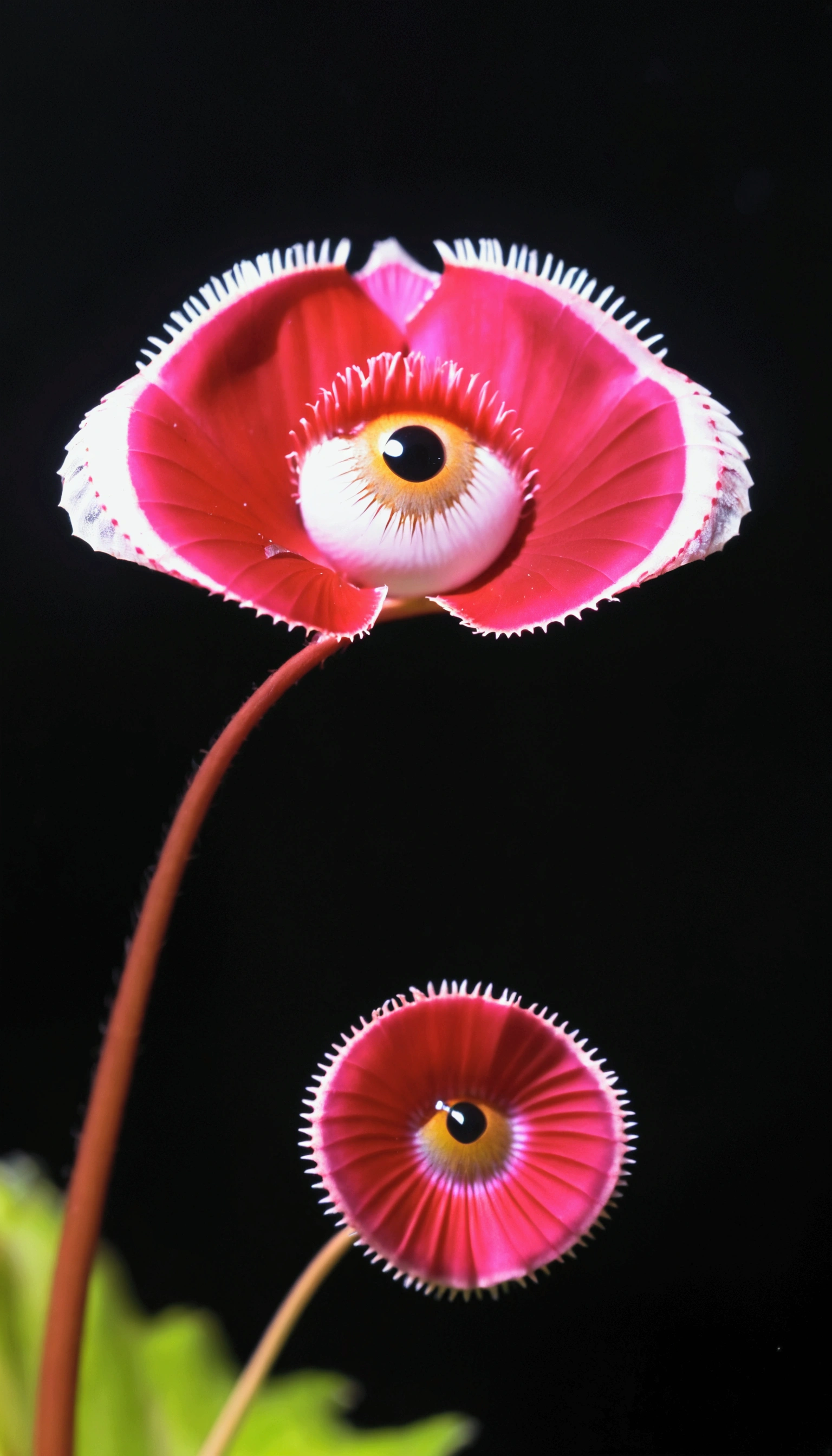 Dionaea muscipula J. Ellis ex L.，(((eye)))，pink
