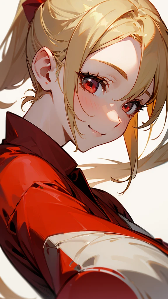 ((perfectly centered)) (((portrait))) of a beautiful (((blonde serial killer))) (((covered in blood))), (((blood all over her clothes))), (((blood splatters on her face))), (((red hypnotizing eyes))), dance macabre aesthetic, hyper realistic, (((staring at the viewer with a diabolical smile))), ((psycho smile)), diabolical, horror atmosphere, slasher atmosphere, dark setting, 1970's horror aesthetic, highly detailed, detailed background, masterpiece, hdr, raytracing, blood, dark red blood, gore, violence, slasher movie, serial killer, psychopath, small breasts, slim body