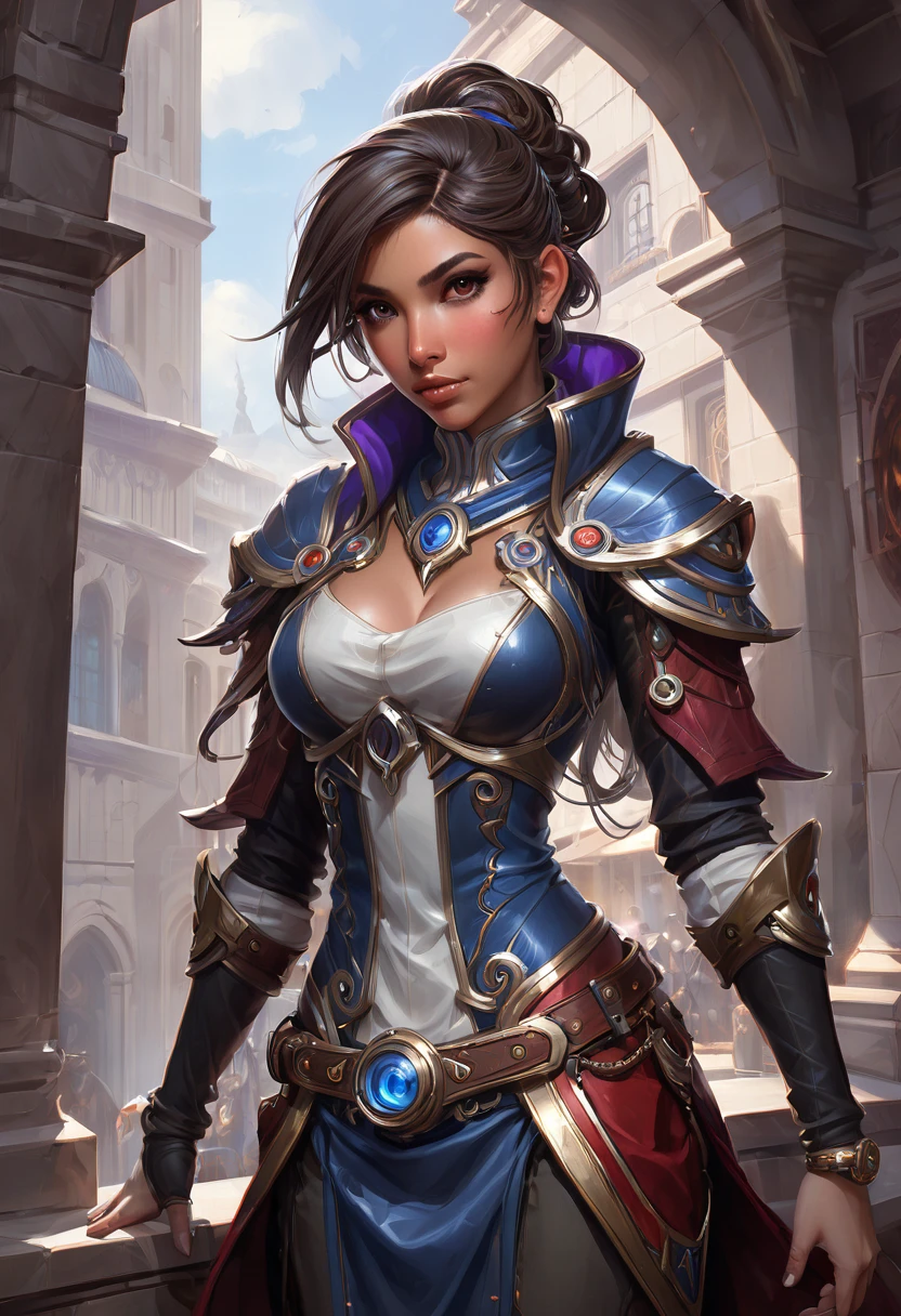 A young techno-mage, Usrican, incoming, Gunz N Butter, deep focus, d & d, fantasy, intricate, elegant, highly detailed, digital painting, artstation, concept art, matte, sharp focus, illustration, hearthstone, art by Artgerm and Greg Rutkowski and Alphonse Mucha