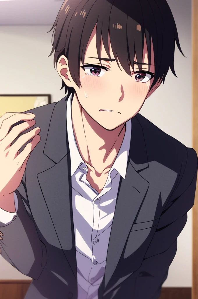 Japanese student style,,cool,,,A refreshing, athletic man,Still a virgin,,,boy,,,boys,,,He was tall,(Body modification,Absurd),,The male protagonist,My,charm,Slim figure,Smooth,Skin texture,Functional beauty,shine,Breeze,A speck of dust,Natural light,face,hand,eye,blush,tears,Saliva,Accuracy,,Ultra correct,Biological,Excellent detailed anatomy,4K,8k,Highest quality,Male Focus,,Depth of written boundary,Character Portrait,Black Hair,Punctuality,Transform,僕の長兄が弟ショタにBody modification,,,!?,,Younger brother style,makoto sinkai,