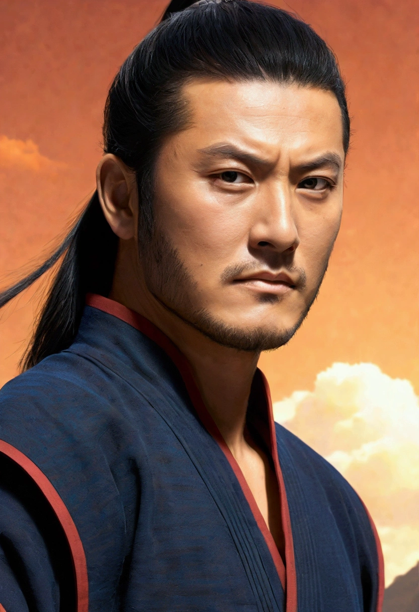 Physical Characteristics of Hashirama Senju Height: Hashirama is tall, with an imposing presence.
body hair: Long and dark, usually tied in a high ponytail. Your hair is straight and thick.
eyeballs: eyeballs escuros que refletem sua determinação e sabedoria.
muka: muka definido com traços fortes, including an X-shaped scar on his face, which adds an air of experience and past battles.
tenue: He wears a traditional ninja outfit with protective red armor over a black tunic.. The armor is made up of several plates, providing additional defense during battles.
stance: Your posture is upright and confident, conveying authority and leadership.
hands and arms: Strong and muscular, indicating his skill in hand-to-hand combat and ninjutsu.
naruto anime character
