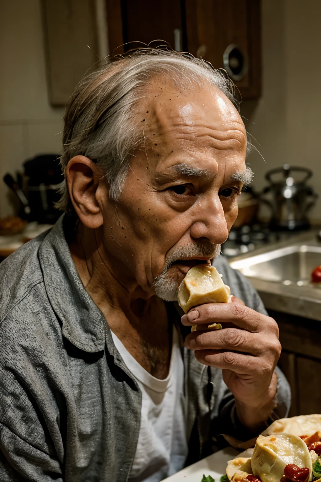 1000 old man eating momo