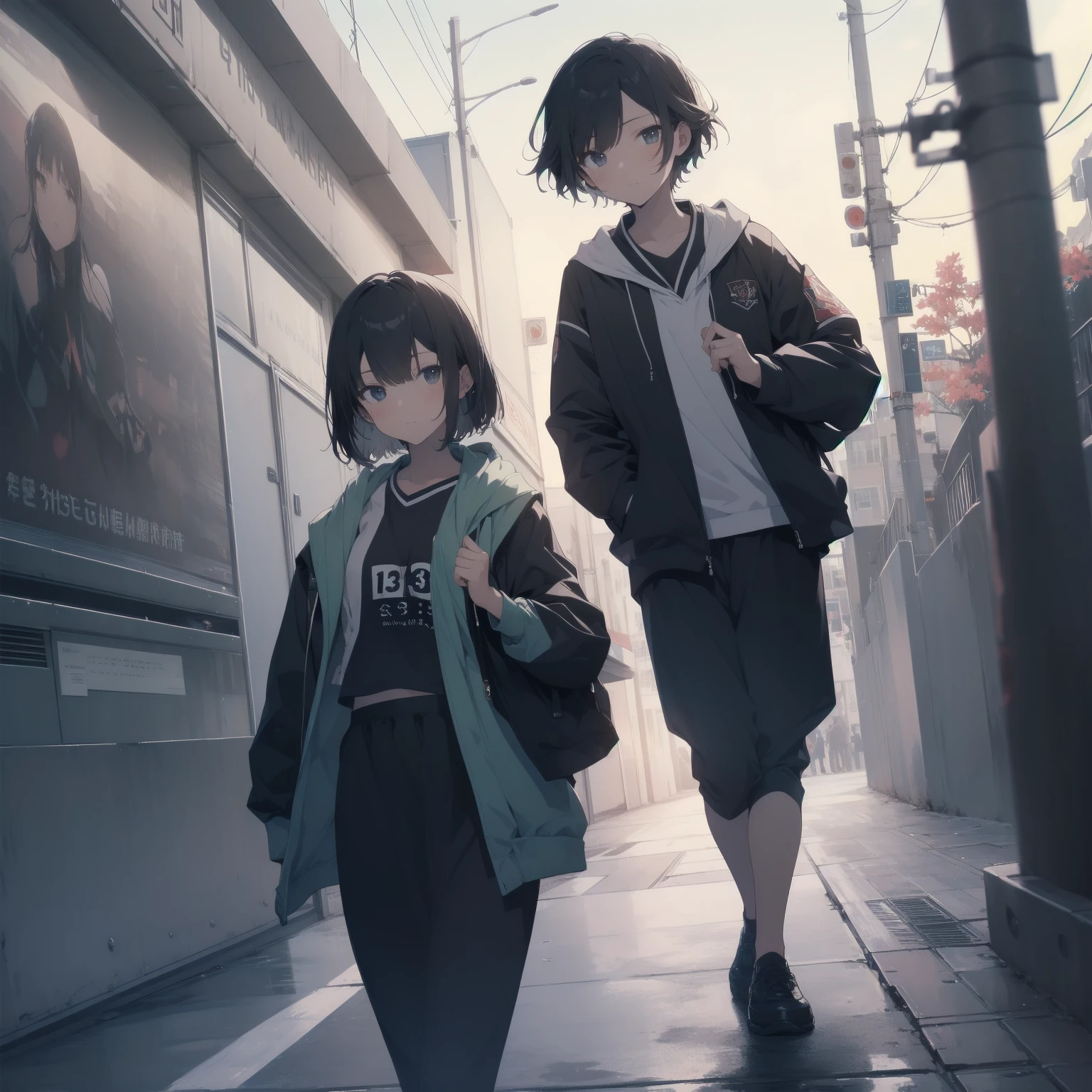 ultra-absurdres-Top quality by artist God, ultra-detailed, high resolution, anime moe artstyle, best anime 8k konachan wallpaper, pixiv contest winner, pool:2810, perfect ???????,break, 1girl, (Please draw a girl walking sleepily to school alone. )break,(Solo,little female, 13-year-old:1.3),Full limbs, complete fingers,a junior high school student, (very short hair), short cut, flat chest, , small butt, small black eyes, beautiful detailed eyes, well-proportioned iris and pupils, expressive eyes, highres detailed hair, soft expression, salor school_uniform, sailor collar, serahuku, bow, pleated skirt,(Detailed Lighting), (Detailed background), in the School commute route. break,super detailed skin, Best cinematic lighting powered by famous artist, 8k,beauty illustration,photoshop_(medium),very aesthetic,break,((artist:zen_(kamuro) )), artist:clamp ,artist:carnelian ,artist:kantoku ,