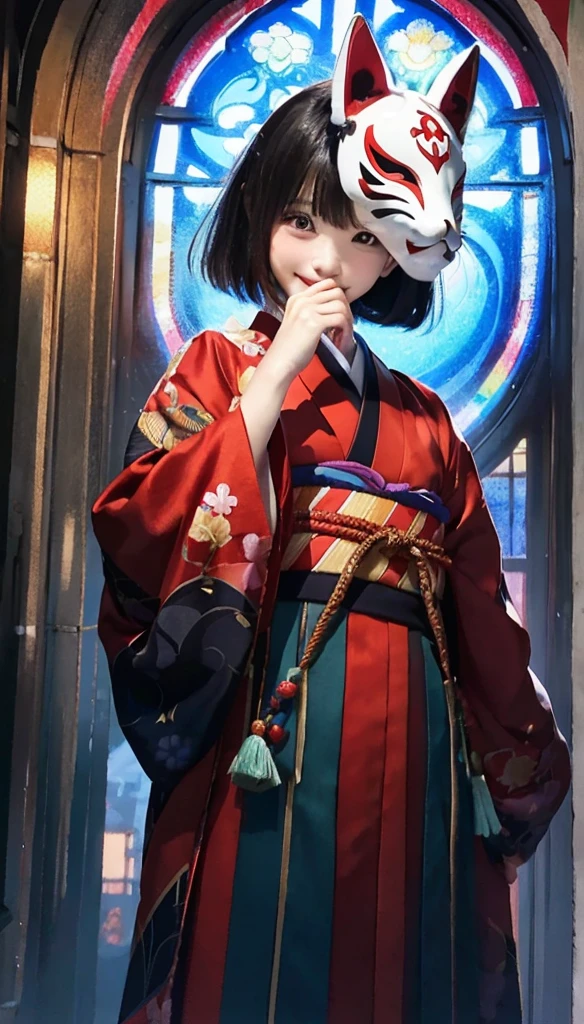 masutepiece, Best Quality, Illustration, Ultra-detailed, finely detail, hight resolution, 8K Wallpaper, Perfect dynamic composition, Beautiful detailed eyes, Medium Hair, Natural Color Lip, Random Poses,Smile, Kyoto Street Walk、20 years girl, Beautuful Women, Yukata with Japanese pattern