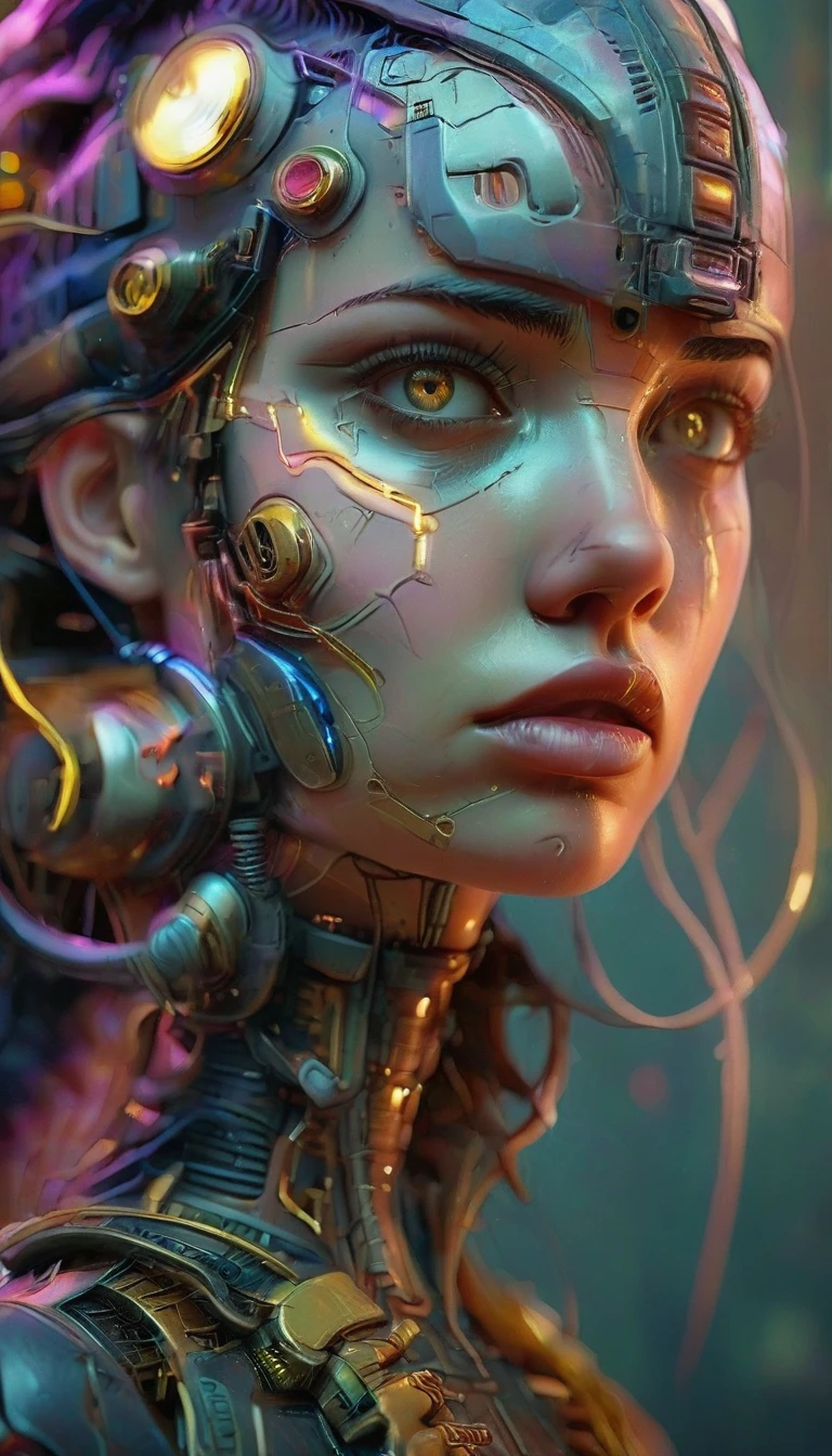 full body cyborg full body portrait detailed face symmetrical steampunk cyberpunk cyborg intricately detailed to scale Hyper Realistic Cinema Lighting digital art Concept art style mdjrny-v4, (Highest quality, 4K, 8k, High resolution, masterpiece: 1.2), Super detailed, Sharp focus,(Realistic,photoRealistic,photo-Realistic:1.37),Highly detailed face,Highly detailed faceの特徴,hyper Realistic skin texture,Extremely fine detail,Intricate details, Detailed eyes,Detailed nose,Detailed lips,Detailed facial expressions,Complex Facial Anatomy,Strong lighting, Dramatic lighting, Moody lighting, Cinema Lighting, Chiaroscuro lighting, Dramatic Shadows, dramatic moment, Vibrant colors, Vibrant colors, Deep contrast, Cinematic depth of field, Structure of the film, Cinema camera angles, Anatomically perfect:1.5