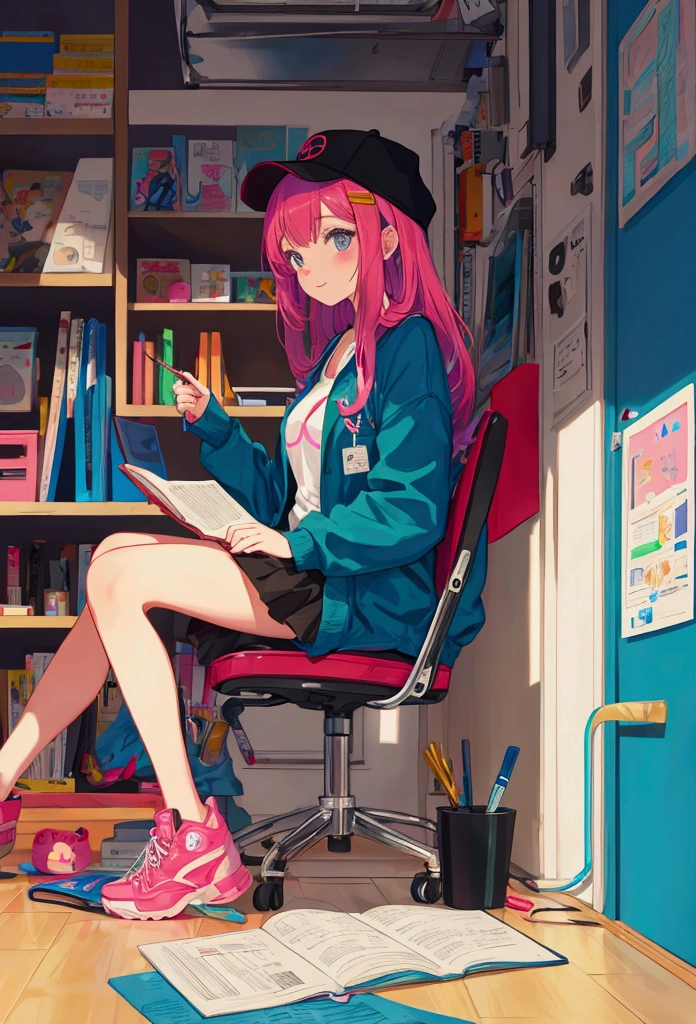 Lo fi girl studying