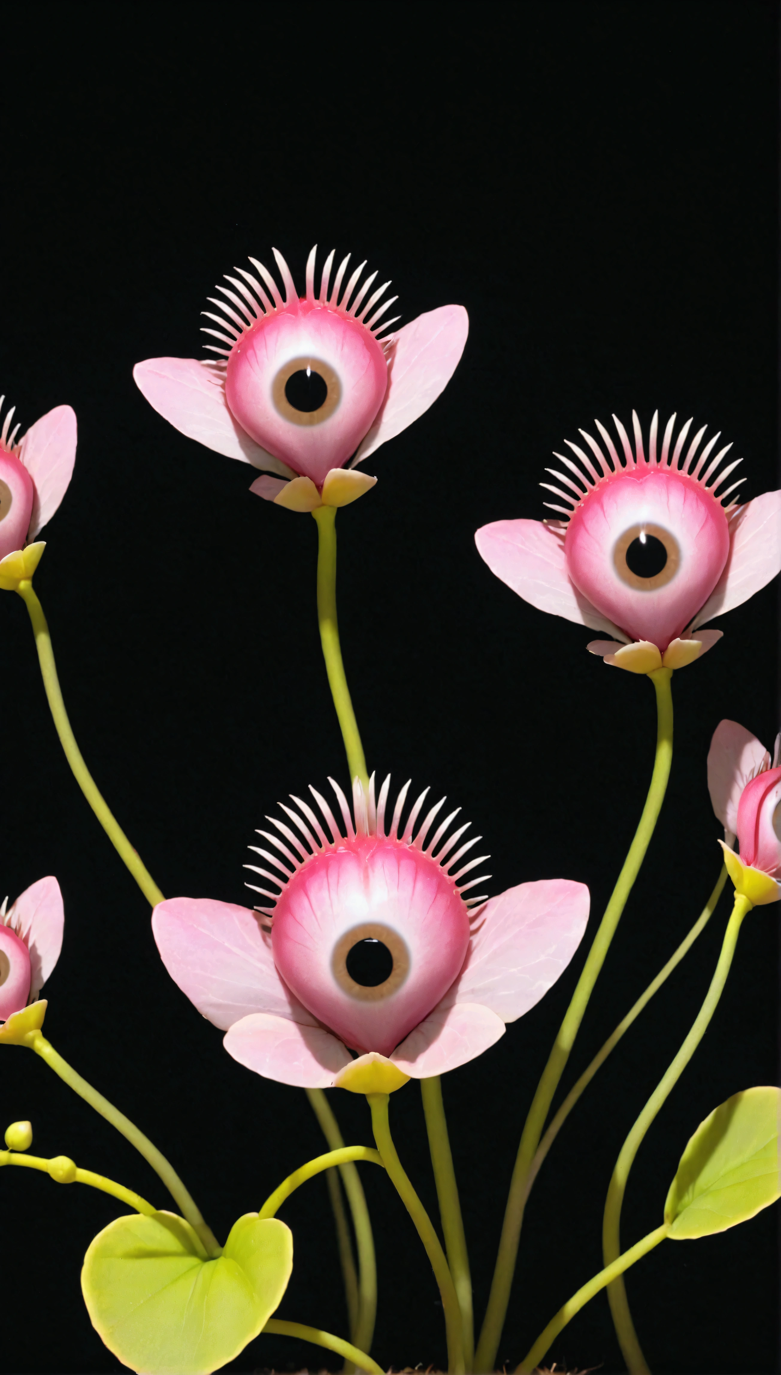 Dionaea muscipula J. Ellis ex L.，(((eye)))，pink
