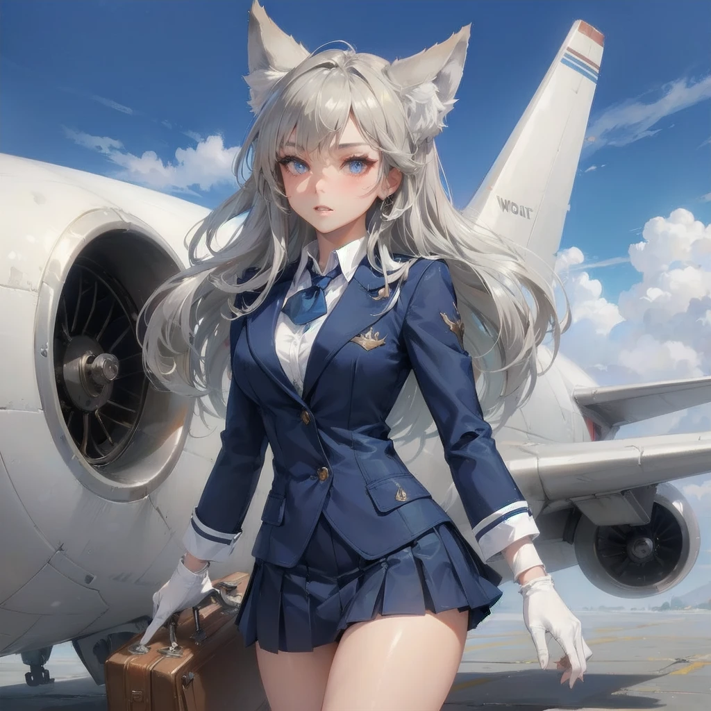 masterpiece, (textured skin), best quality, gorgeous beautiful, (a beautiful girl,wolf ears,wolf tail),detailed clothes,large breasts,narrow waist,, (beautiful face), cinematic lighting, (fantasy anime art ),