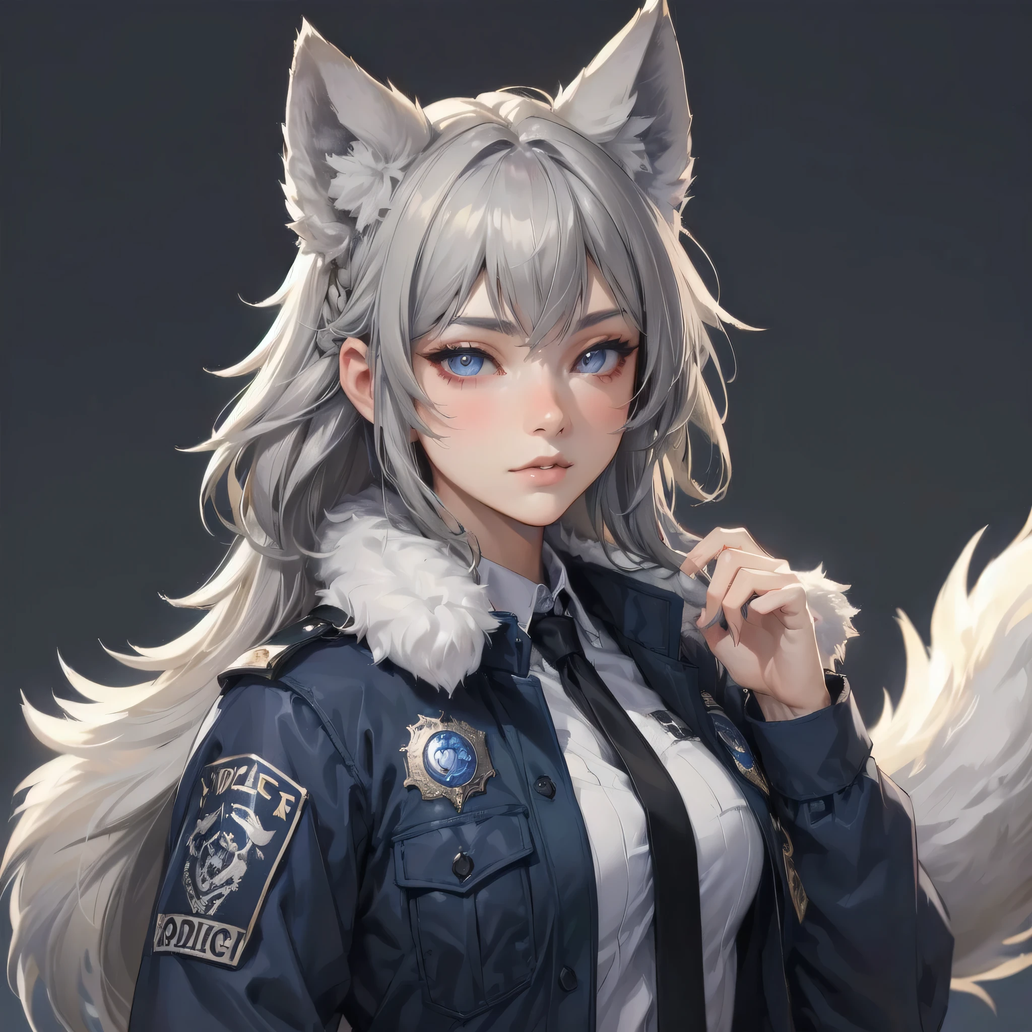  masterpiece, (textured skin), best quality, gorgeous beautiful, (a beautiful girl,wolf ears,wolf tail),detailed clothes,large breasts,narrow waist,, (beautiful face), cinematic lighting, (fantasy anime art ),