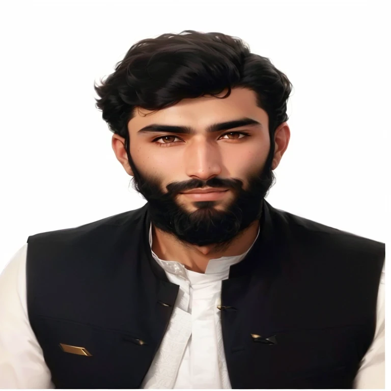 arafed man with a beard and a white shirt, an afghan male type, ash thorp khyzyl saleem, khyzyl saleem, shabab alizadeh, very clear picture, riyahd cassiem, enes dirig, raden saleh, inspired by Abdullah Gërguri, official photo, mahmud barzanji