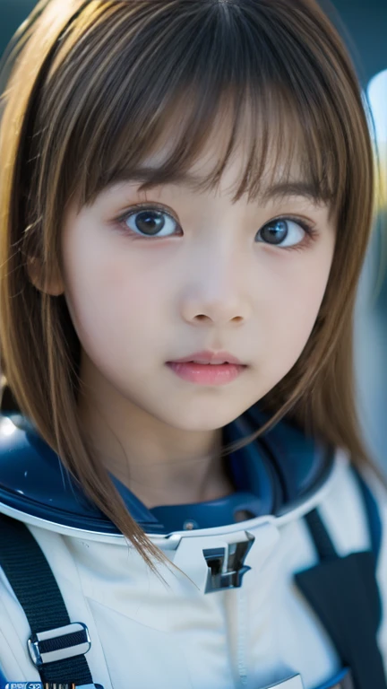 Female spaceship pilot, Japanese, , one girl, (beautifully detailed eyes, clear double pupils), far future world, flying in space, uniform style for spaceship piloting, bobbed hair, sitting at the controls of a spaceship investigating a spaceship, lonely expression, starry sky, outer space, movie One scene, (((masterpiece, best quality, award winning, highest resolution, photorealistic, raw photos, 8k wallpaper))), (((high resolution, highly detailed, fine details)))