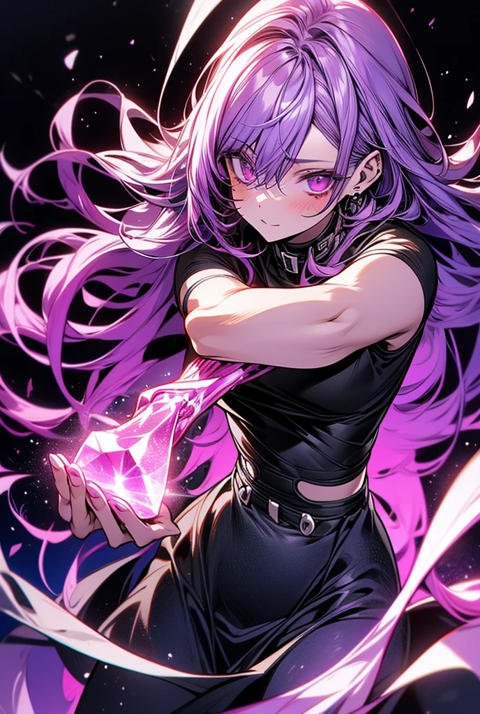 purple hair, shiny hair, crystal hair, Surrealism, anime, backlighting, 8k, super detail, UHD, retina, accurate, anatomically correct, textured skin, super detail, high details, high quality, award winning, best quality, highres
"Create an AI-generated image of a girl with purple hair, evoking destruction and regeneration. Set the background to represent a world of black and white."